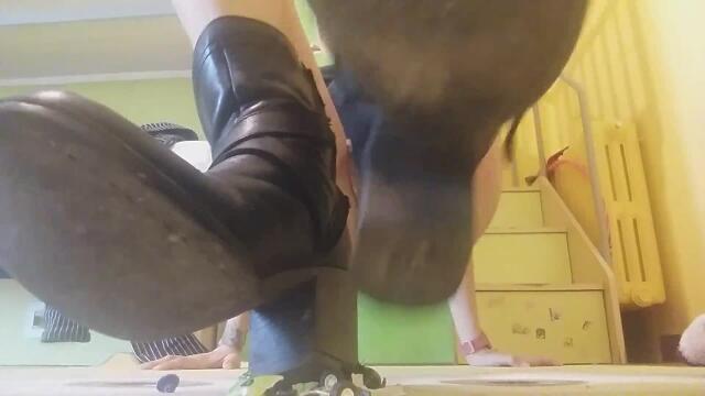Captivating but aggressive giantess, probes your plaything cars funbag her expressed shoes